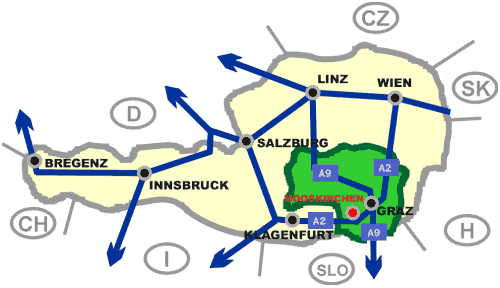 Österreichkarte Anreise Mooskirchen