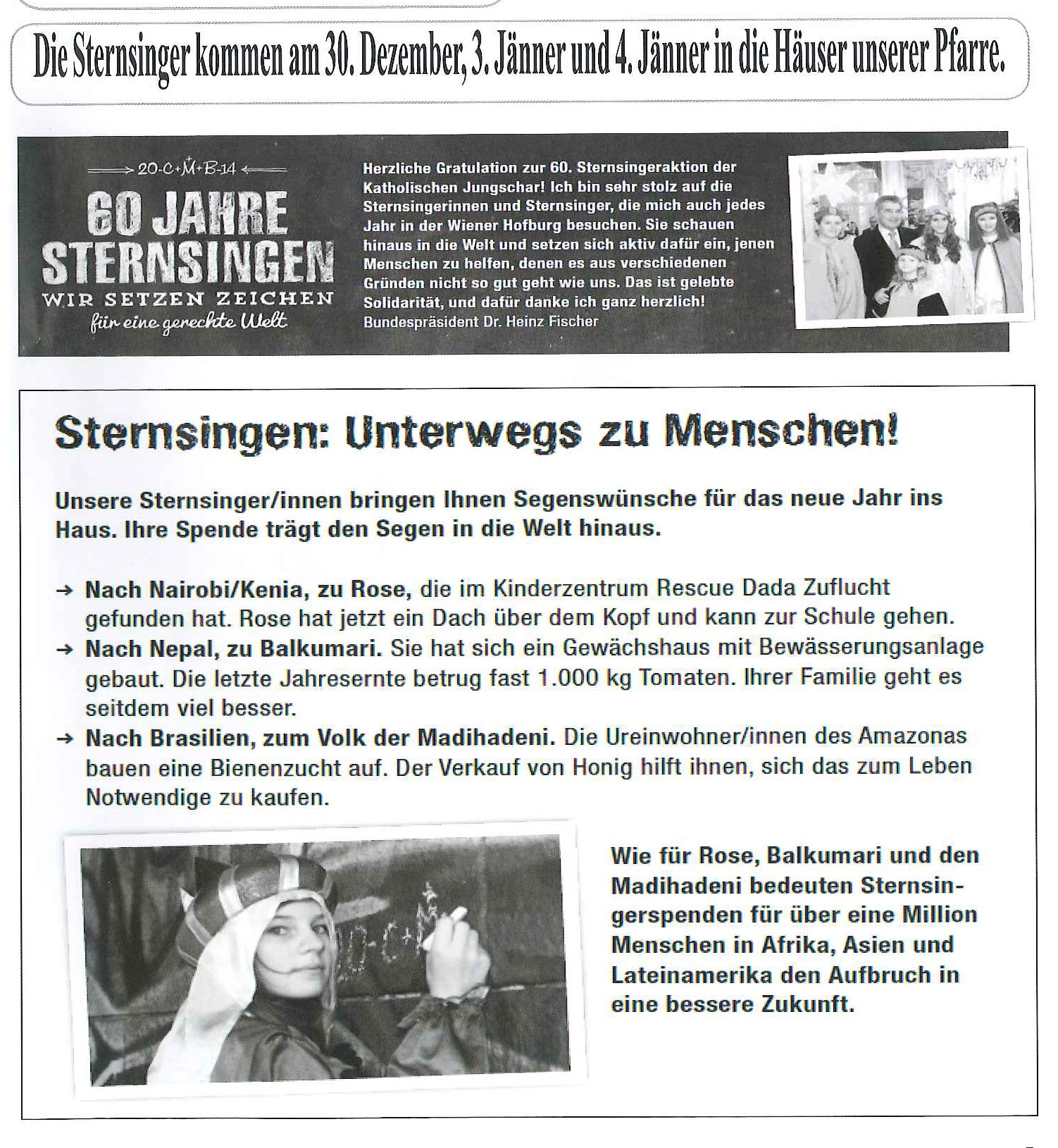 Aktion Sternsingen 60 Jahre